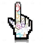 Abstract Mouse Cursor Pointing Hand Design